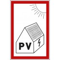 Feuerwehrhinweisschild zur Abschaltung von Photovoltaik-Anlagen