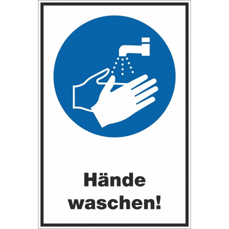 Kombischild Hände waschen