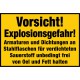 Vorsicht! Explosionsgefahr! Armaturen und Dichtungen an Stahlflaschen für verdichteten Sauerstoff unbedingt frei ..