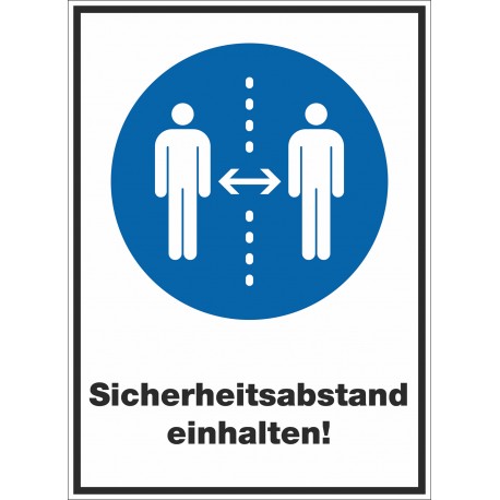 Kombischild Sicherheitsabstand einhalten