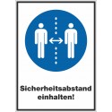 Kombischild Sicherheitsabstand einhalten