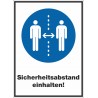 Kombischild Sicherheitsabstand einhalten