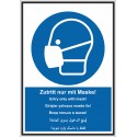 Kombischild Zutritt nur mit Maske mehrsprachig