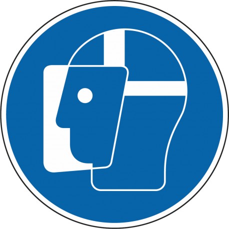 Gebotszeichen Gesichtsschutz benutzen