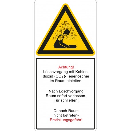 Löscher mit CO2-Löscher im Raum (DGUV-1 205-034)