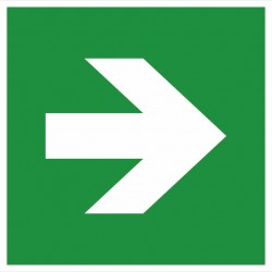 Richtungsangabe nur in Verbindung mit einem Rettungszeichen E001 oder E002