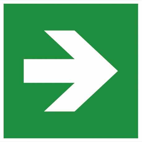 Richtungsangabe nur in Verbindung mit einem Rettungszeichen E001 oder E002