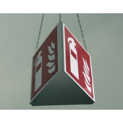 Sicherheitsschild Deckenhänger System Trio inkl. 3 Folien nach Wunsch