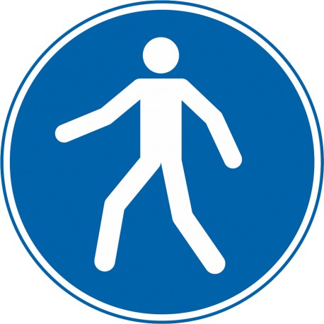 Sicherheitszeichen für den Boden - Fußgängerweg benutzen
