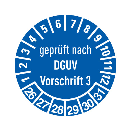 Prüfplakette DGUV Vorschrift 3