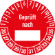 Prüfplakette Geprüft nach