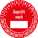 Prüfplakette Geprüft nach