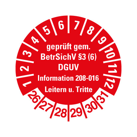 Prüfplakette Leitern und Tritte