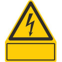 Kombischild Warnung vor elektrischer Spannung, Text nach Wunsch