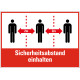 Kombischild Sicherheitsabstand einhalten