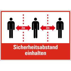 Kombischild Sicherheitsabstand einhalten