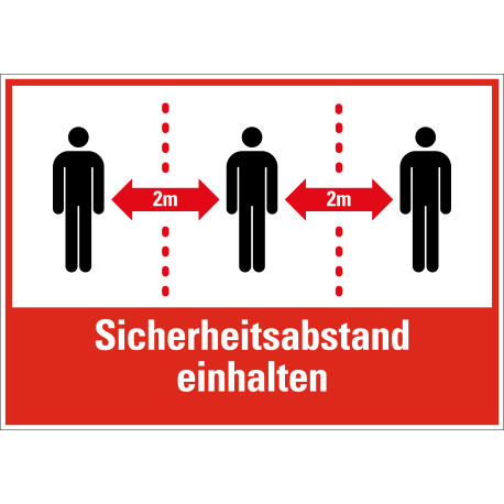 Kombischild Sicherheitsabstand einhalten