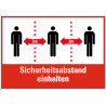 Kombischild Sicherheitsabstand einhalten
