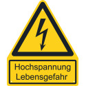 Warnschild: Warnung vor elektrischer Spannung (W012) mit Befestigungslöchern