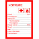 Notruftafel, weiß rot