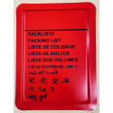 Packlistenabdeckung B6, neutral, Hochformat, rot, 10 Sprachen