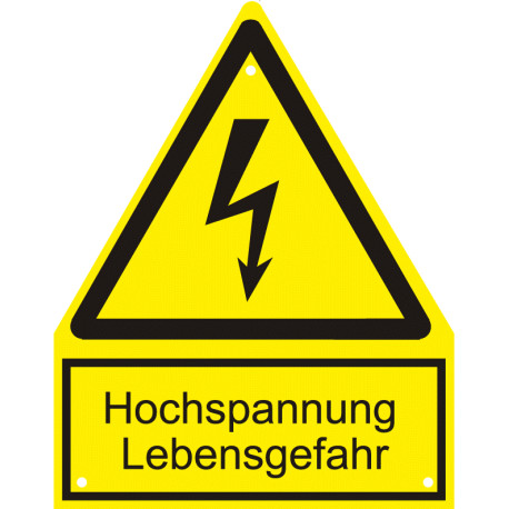 Warnschild Hochspannung Lebensgefahr (W012)