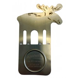 Elch-Teelichthalter aus gebürstetem Edelstahl mit Prägung Schnürle industries