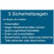 Schild 5 Sicherheitsregeln