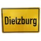 Ortseingangsschild Text: Dietzburg