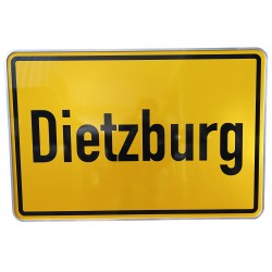 Ortseingangsschild Text: Dietzburg