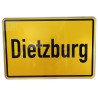 Ortseingangsschild Text: Dietzburg