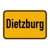 Ortseingangsschild Text: Dietzburg ohne Alformrahmen