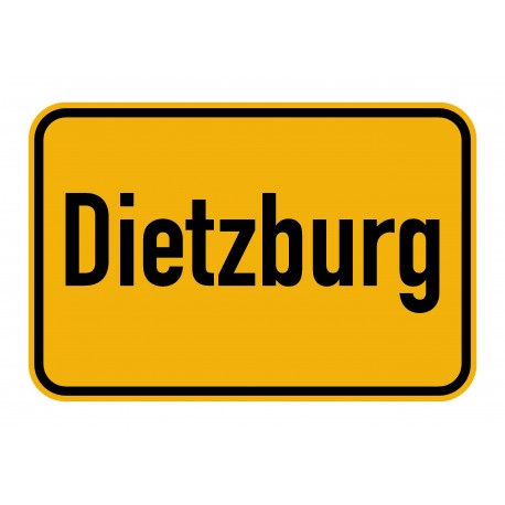 Ortseingangsschild Text: Dietzburg ohne Alformrahmen