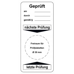 Prüfplakettenbogen nächste Prüfung - letzte Prüfung