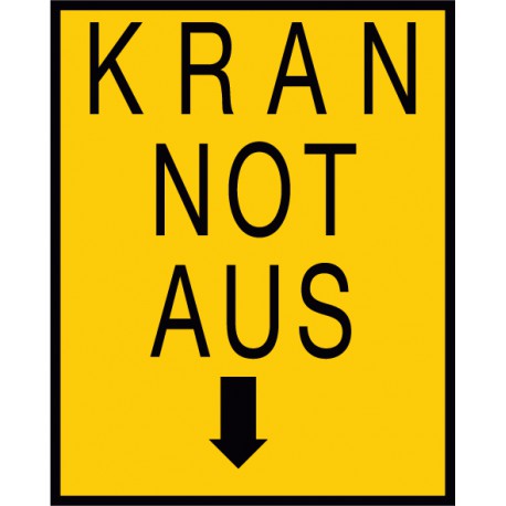 Kran Not Aus mit Pfeil