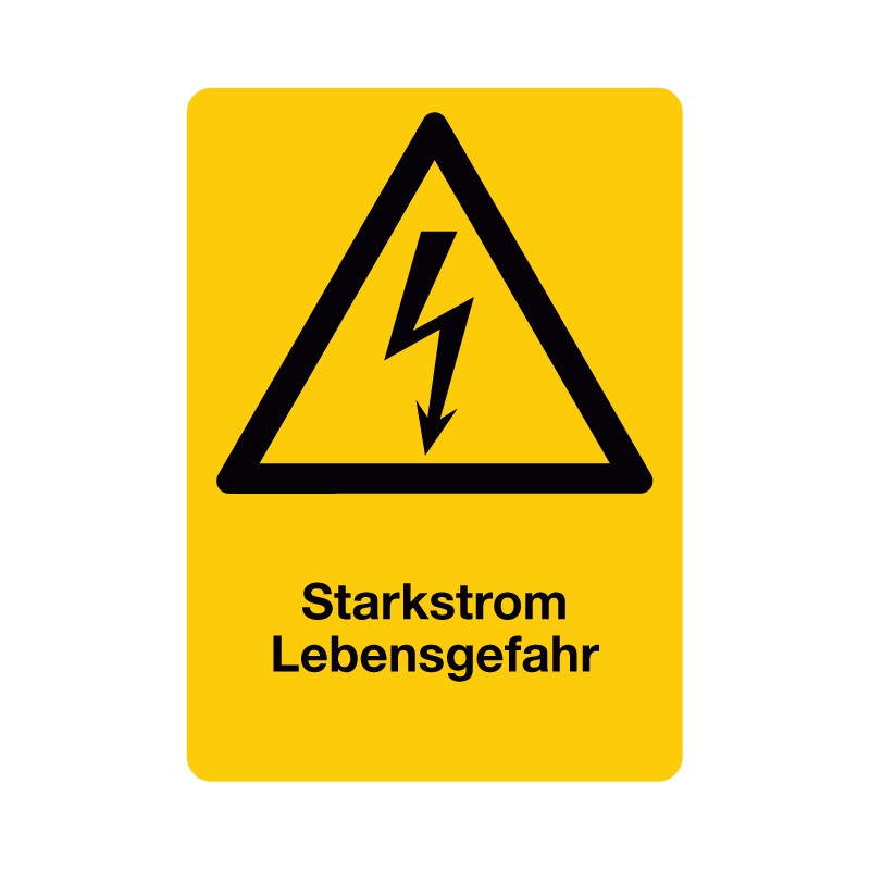 Starkstrom Lebensgefahr, Warnung vor elektrischer Spannung (W012)