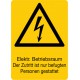 Elektr. Betriebsraum Der Zutritt ist nur befugten Personen gestattet, kombiniert mit Symbol (W012)