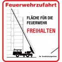 Feuerwehrzufahrt, Fläche für die Feuerwehr freihalten mit individueller Fusszeile