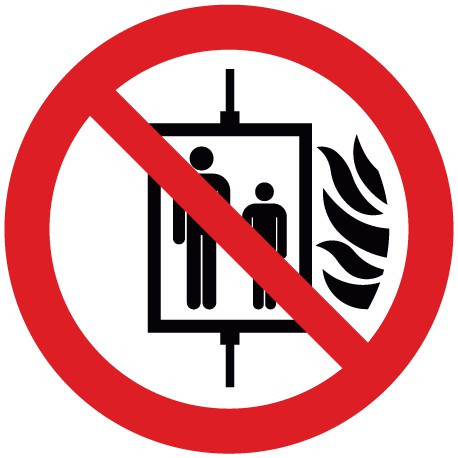 Aufzug im Brandfall nicht benutzen (P020)