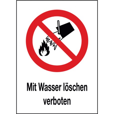 Kombischild Mit Wasser löschen verboten (P011)