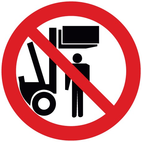 Nicht unter angehobene Lasten treten