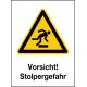 Kombischild Vorsicht! Stolpergefahr (W007)