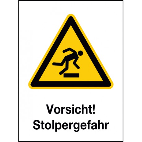Kombischild Vorsicht! Stolpergefahr (W007)