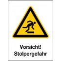 Kombischild Vorsicht! Stolpergefahr (W007)