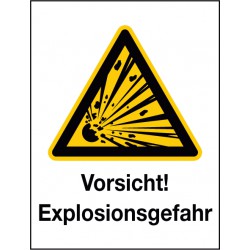 Kombischild Vorsicht! Explosionsgefahr (W002)