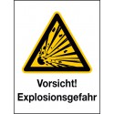 Kombischild Vorsicht! Explosionsgefahr (W002)