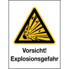 Kombischild Vorsicht! Explosionsgefahr (W002)