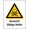 Kombischild Vorsicht! Giftige Stoffe (W016)
