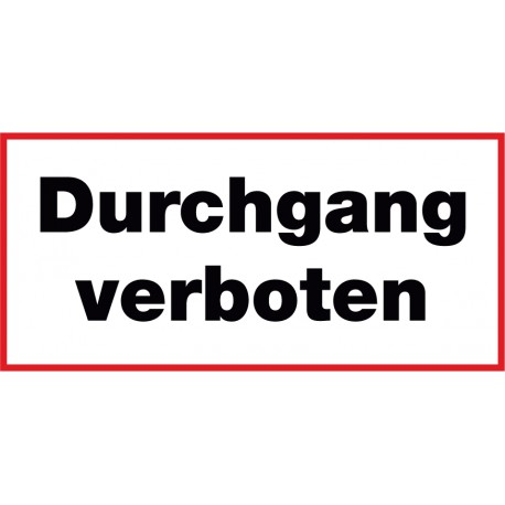 Durchgang verboten