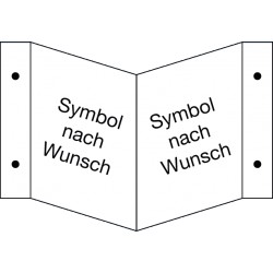 Winkelschild, neutral mit Symbolen nach Wunsch 